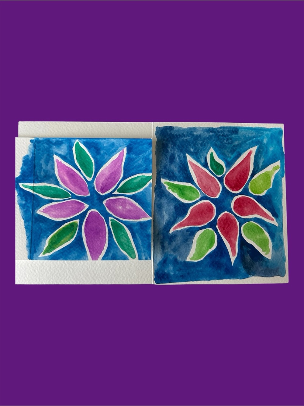 🆓 (2) Handmade Watercolour Floral Cards 🌺